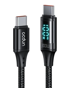 100W USB C to C Fast Charge Cable Digital Display Charger Wire For Apple Samsung - Picture 1 of 7