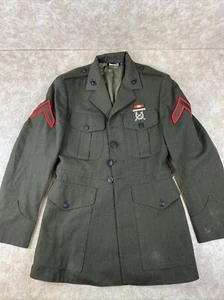 US MARINES USMC Green Coat 37 S Poly/Wool Gabardine 2212 Dress Jacket - Picture 1 of 8