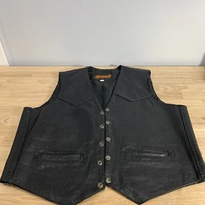 Renegade Biker leather Vest Black size 46 - Picture 1 of 13