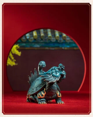 20 см Чистая Латунь Китай четыре великих зверя Черная Черепаха Дракон черепаха Статуэтка - Изображение 1 из 4