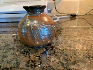 Vintage Steinzeug kleine Vase mit Kiefernzweig Dekoration Südwesten? - Bild 1 von 6