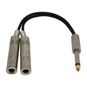 6,35mm 1/4Zoll-Stereo-Stecker auf zwei 1/4Zoll-Buchsen Audio-Y-Verteilerkabel ws - Picture 1 of 4