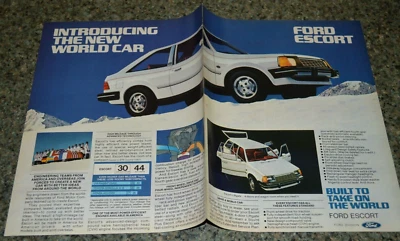 1981 Ford Escort Original Foldout Advertisement Ad Print-81 - Image 1 of 2