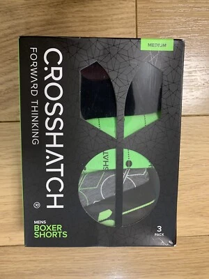 Crosshatch Mens Boxer Shorts 3 Pack Black UK M BRAND NEW - Image 1 of 2