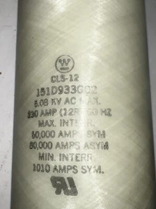 FUSIBLE WESTINGHOUSE 151D933G02 5080V 230A CLS-12 NUEVO SELLADO - Imagen 1 de 6