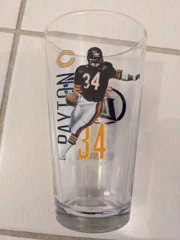 Miller Lite Walter Payton #34 Chicago Bears Pint Glass Tradition Of Greatness Cover