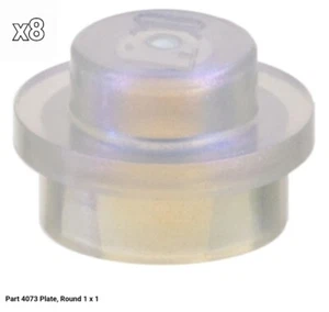 LEGO Part 4073 x8 Round Plate 1x1 SATIN TRANS CLEAR Circular Plate 6430373 - Picture 1 of 1