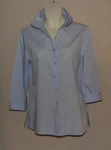 Studio Works 3/4 Sleeve Tailored Fitted Shirt Blouse Light Blue Size Small - Picture 1 of 7