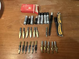 Vintage Speedball B-0 C-1 & Wearever Nibs R-41 R-43 Sterbrook Ross George - Picture 1 of 5