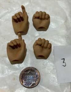 Action figure spare hands 3 ( for wrist pegs ) 1/6th scale toy accessory - Picture 1 of 1