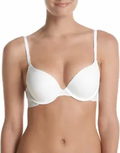 DKNY Damen klassischer weißer Baumwollmischung maßgefertigter Lift Push-up BH Stil - DK4013 NEU - Bild 1 von 6