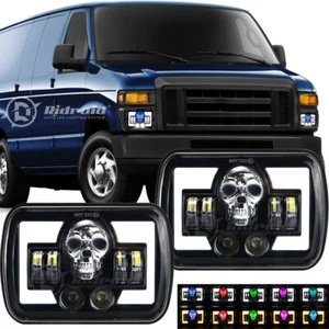 7x6 5x7 LED Headlight RGB For Ford E-100 E-150 E-250 E-350 Econoline Club Wagon - Picture 1 of 19