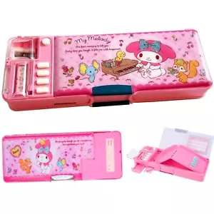 My Melody Multi Functional 2-Case Pencil Pen Stationery Holder Box w/2-Sharpener - Picture 1 of 9