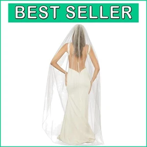 Elegant Fingertip Length Bridal Veil with Pearls and Crystals - Tulle Perfection - Picture 1 of 8