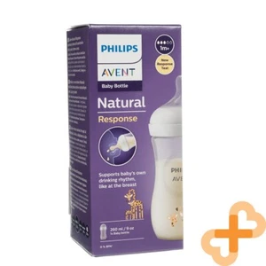 PHILIPS AVENT Natural Response Giraffe Decorated Baby Feeding Bottle 260ml 1m+ - Picture 1 of 24