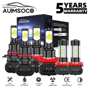 For Toyota Prius 2010-2018 LED Combo Headlight Fog Light Kit Bulbs White 6500K - Picture 1 of 14