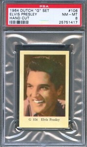 1964 Dutch Gum Card Set G #106 ELVIS PRESLEY Portrait To Neck PSA 8
