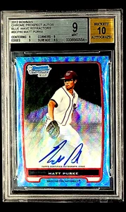 2012 Bowman Chrome Blue Wave Refractor Auto #80 Matt Purke Rookie /50 BGS 9 / 10 - Picture 1 of 11