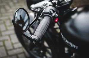 Speed Twin 900 - TEC Clamp-on CNC Bar End Mirrors - Black - Picture 1 of 5