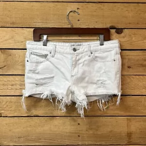 Pantalones cortos Lucky Brand para mujer 6/28 blancos The Cut Off dobladillo deshilachado tiro medio - Imagen 1 de 11