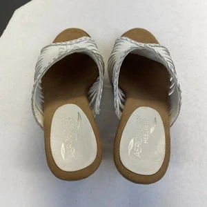 Sandalias cómodas Aerosoles para mujer con tacón deslizable, blancas talla EE. UU. 8,5 M - Imagen 1 de 19