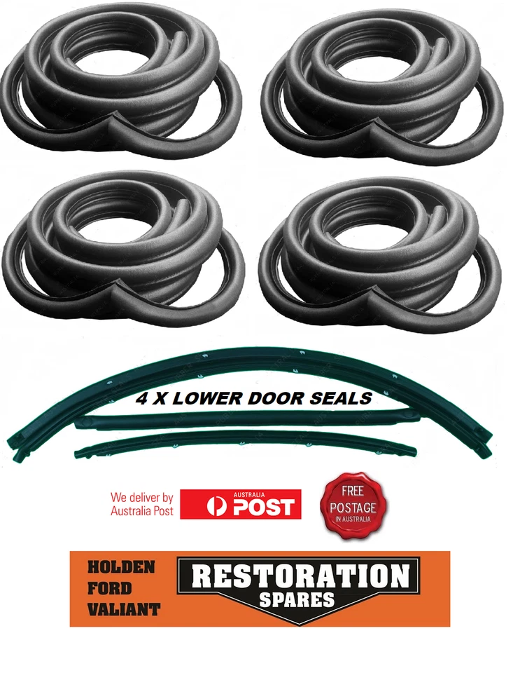 FORD CORTINA TC TD SEDAN FRONT & REAR DOOR SEALS MITRED CORNERS WITH 4 X LOWERS - image 1 of 1