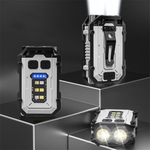 MINI Pocket LED Flashlight Keychain USB Rechargeable Magnetic Torch Work Lights