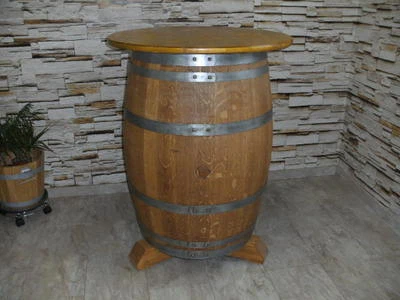 TOP FASSTISCH RUSTIKA WEINFASS TISCH HOLZFAß EICHENFAß Bistrotisch STEHTISCH FAß - Bild 1 von 3