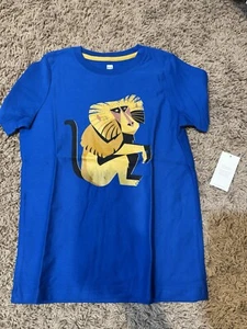 Tea Collection Blue Monkey Shirt Size 10 NWT - Picture 1 of 4