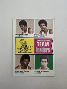 Caldwell Jones Dwight Lamar San Diego Conquistadors Team Leaders 1974 Topps - Picture 1 of 2