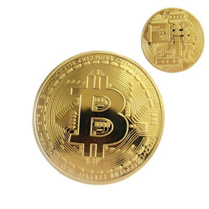 Physical Bitcoin Commemorative Coin Plated Gold Color Collection Collectible
