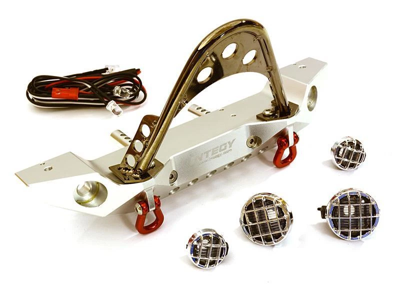 Realistic Alloy Machined Scale Front Bumper w/LED Lights for Axial 1/10 SCX10 II - Image 1 of 1