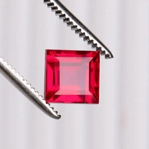 9 MM Mozambique Red Ruby Blood 6.20 Ct. Square Cut Loose Gemstone - Picture 1 of 5
