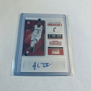 F78794 2018-19 Panini Contenders Draft Picks #82 Jacob Evans III AUTO RC