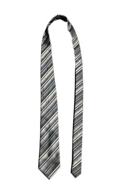 Corbata clásica a rayas negra blanca y gris John Ashford 59 pulgadas para niños Foto 1 de 4