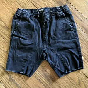 Zanerobe Mens Size 32 Black Flat Front Draw String Chino Shorts Cutoff - Picture 1 of 6