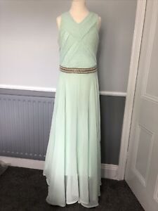 Papaya Green Flowy Maxi Bridesmaid evening dress Size 12