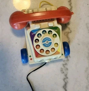2009 Fisher Price Zugspielzeug Telefon Vintage Spielzeug Lernspielzeug Sammlerstück - Bild 1 von 7