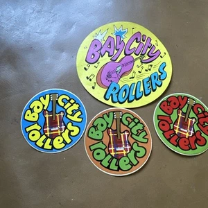 Bin 4 X Stickers Decals Bay City Rollers 7 & 11.5cm Across - Picture 1 of 5
