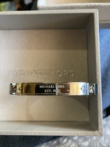 MICHAEL KORS Heritage MK Plaque Silber S/ Stahl Armreif Armband MKJ3840040 + BOX - Bild 1 von 6