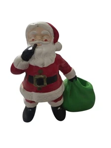 Vintage Weihnachtsmann mit Pfeife Holland Form Figur rot und grün Sack Kitchsy - Bild 1 von 5