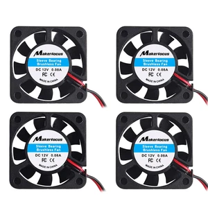 4Pcs 3D Printer Fan 12V, 40Mm 12 Volt Fan 0.08A DC Mini Quiet Coolin - Picture 1 of 9