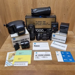 Minolta 7000 35mm SLR Film Camera + 35-70mm AF Lens Kit Original Box Full Set Up - Picture 1 of 24