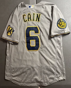 Lorenzo Cain #6 Milwaukee Brewers 50th Anniversary Nike Gray Jersey Size 40 / M - Picture 1 of 5