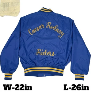 Vintage 70er 80er USA Made Caesar Rodney Riders Chain Stitch Satin Bomber Jacket Gr. M - Bild 1 von 7