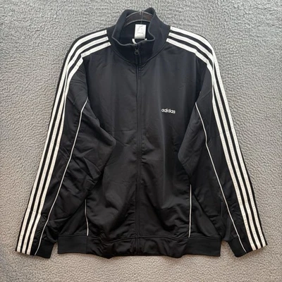 Adidas Tricot Chaqueta de Pista para Hombres XL Negra Blanca 3 Rayas Cremallera Completa Atlética Nueva Foto 1 de 4