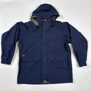 PROPPER Foul Weather Parka GORE-TEX Coast Guard MENS M Navy Blue Hidden Hood USA - Picture 1 of 12