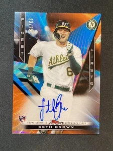 2020 Topps Finest Firsts Orange Wave Refractor /25 Seth Brown Rookie Auto RC - Picture 1 of 4