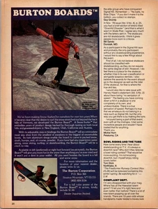 1979 • Burton Snowboards anuncio impreso • Tabla de nieve años 70 anuncios raros-65 - Imagen 1 de 2