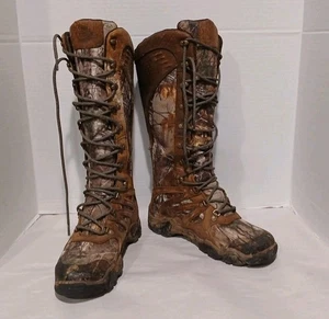 Justin Arbeitsstiefel Wasserdicht Schlangenfest Stiefel Herren Größe 9 Schnürung Camouflage - Bild 1 von 9